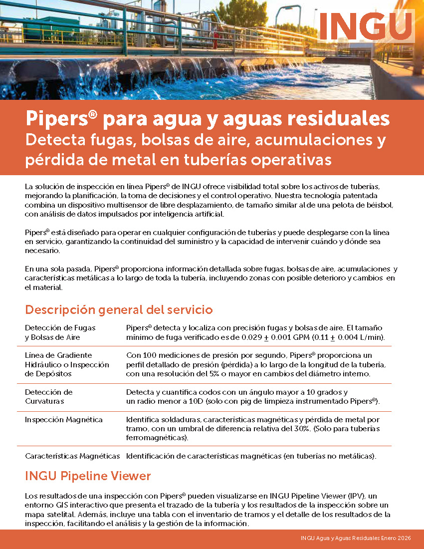 INGU Pipers® flyer Water Wastewater ES Page 1 - Brochures - ES